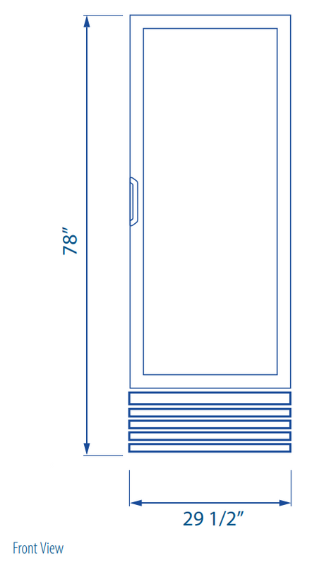 Pro-kold VC-23 29.5" One Door Merchandiser Refrigerator, Black Exterior, Stainless steel Interior Floor