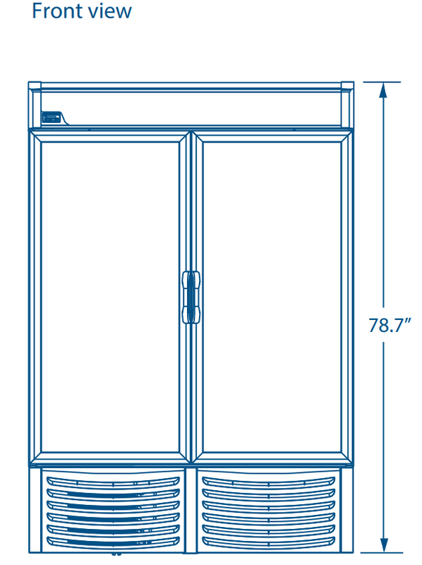 Pro-kold DURF-32-W 54" Two Door Merchandiser Freezer, White Exterior, Stainless steel Interior Floor