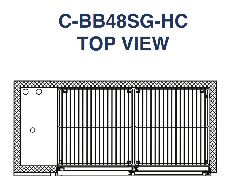 Migali C-BB48SG-HC 48" Sliding Glass Door Back Bar Refrigerator, 2 Door, All Steel, Side Mount Compressor