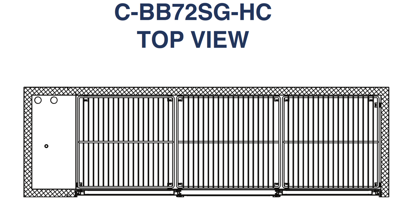 Migali C-BB72SG-HC 72" Sliding Glass Door Back Bar Refrigerator, 3 Door, All Steel, Side Mount Compressor