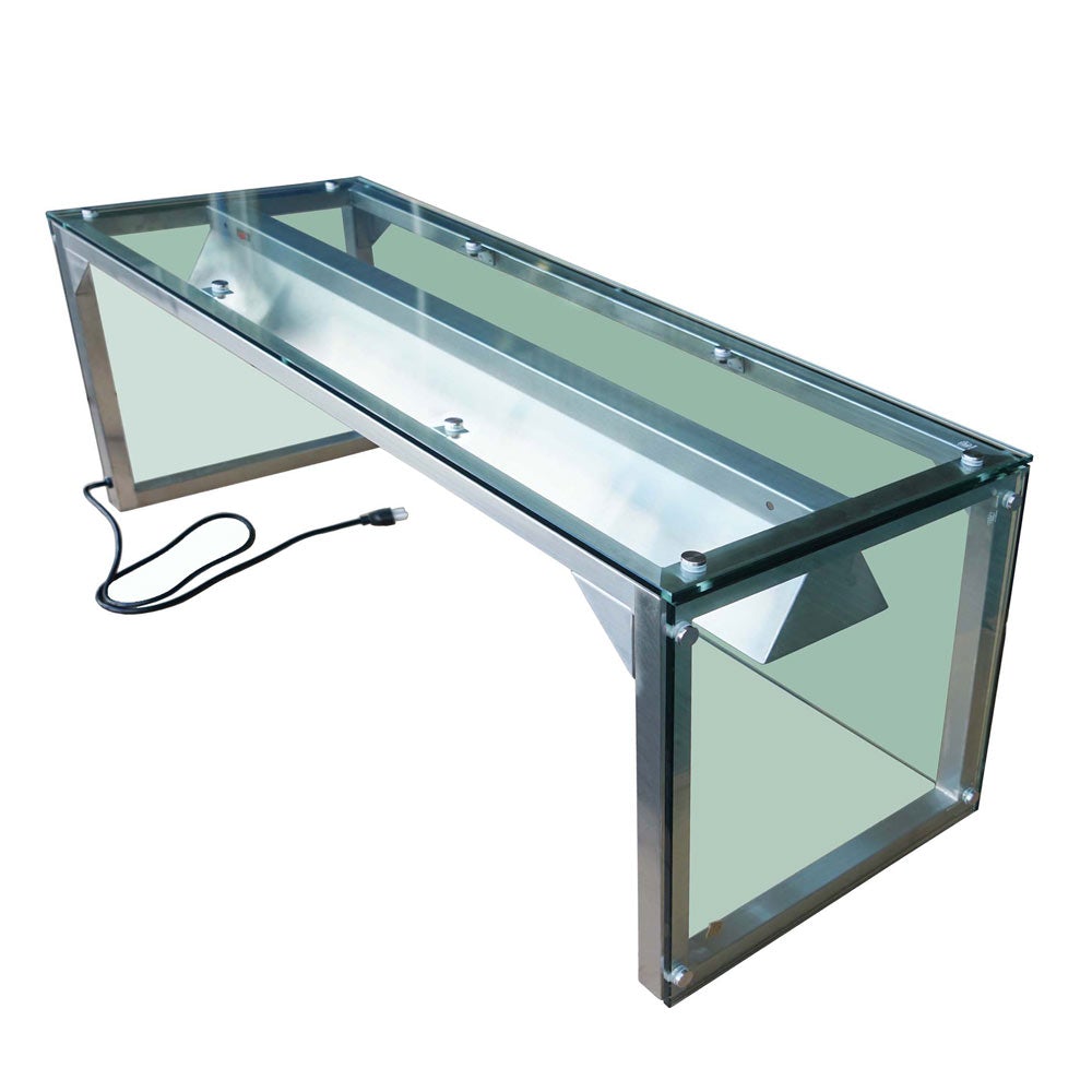 Prepline PSG-LT-60 60" Glass Sneeze Guard with Lamp Bulb for Steam Table