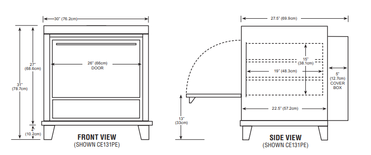 Peerless CE131PE One Door Three Shelves Electric Pizza Oven