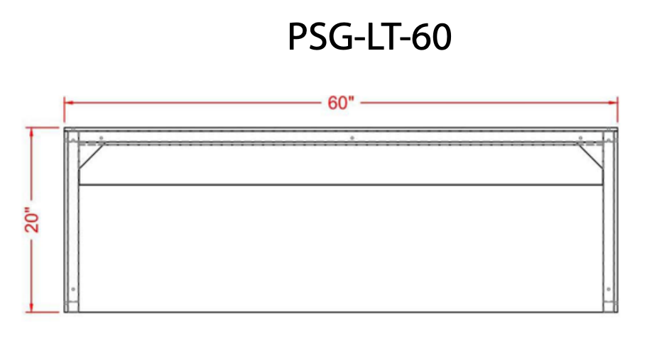 Prepline PSG-LT-60 60" Glass Sneeze Guard with Lamp Bulb for Steam Table