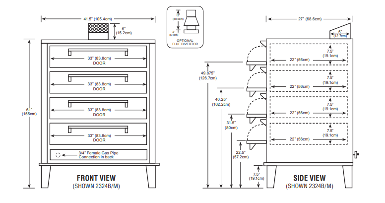 Peerless 2324B Multi-deck Four Pan Bake Gas Deck Oven
