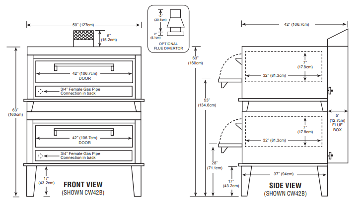 Peerless CW42B Double Deck Gas Bake Oven