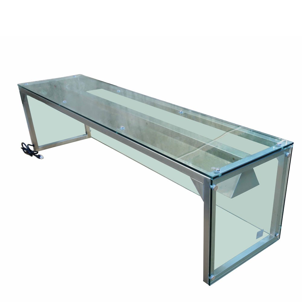 Prepline PSG-LT-72 73.8" Glass Sneeze Guard with Lamp Bulb for Steam Table