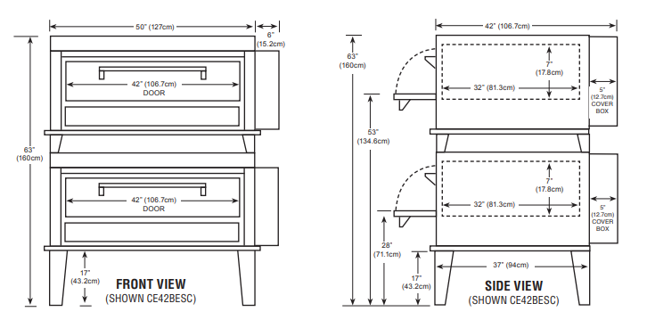 Peerless CE42BESC Double Deck Electric Bake Oven