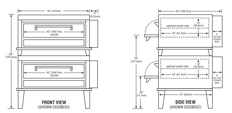 Peerless CW52BESC Double Roast Deck Electric Bake Oven