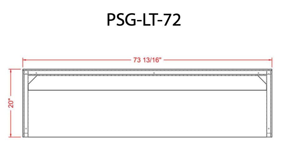 Prepline PSG-LT-72 73.8" Glass Sneeze Guard with Lamp Bulb for Steam Table