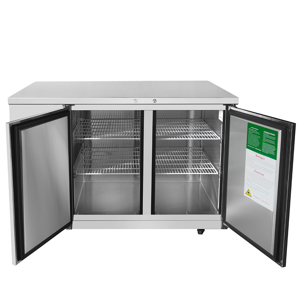 Atosa MBB59GR 58" 2 Door Back Bar Cooler, 17.3 Cu. Ft., Stainless Steel