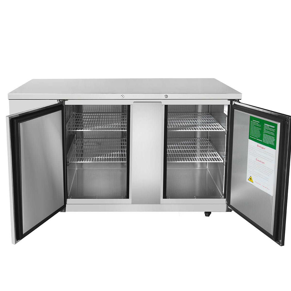 Atosa MBB69GR 68" 2 Door Back Bar Cooler, 21.5 Cu. Ft., Stainless Steel