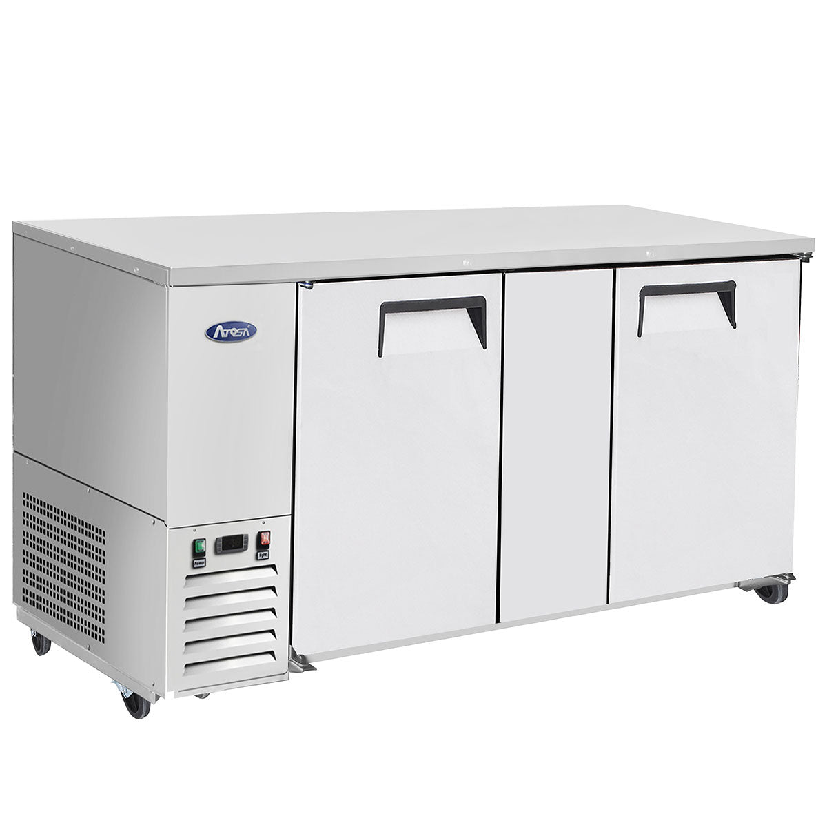 Atosa MBB69GR 68" 2 Door Back Bar Cooler, 21.5 Cu. Ft., Stainless Steel