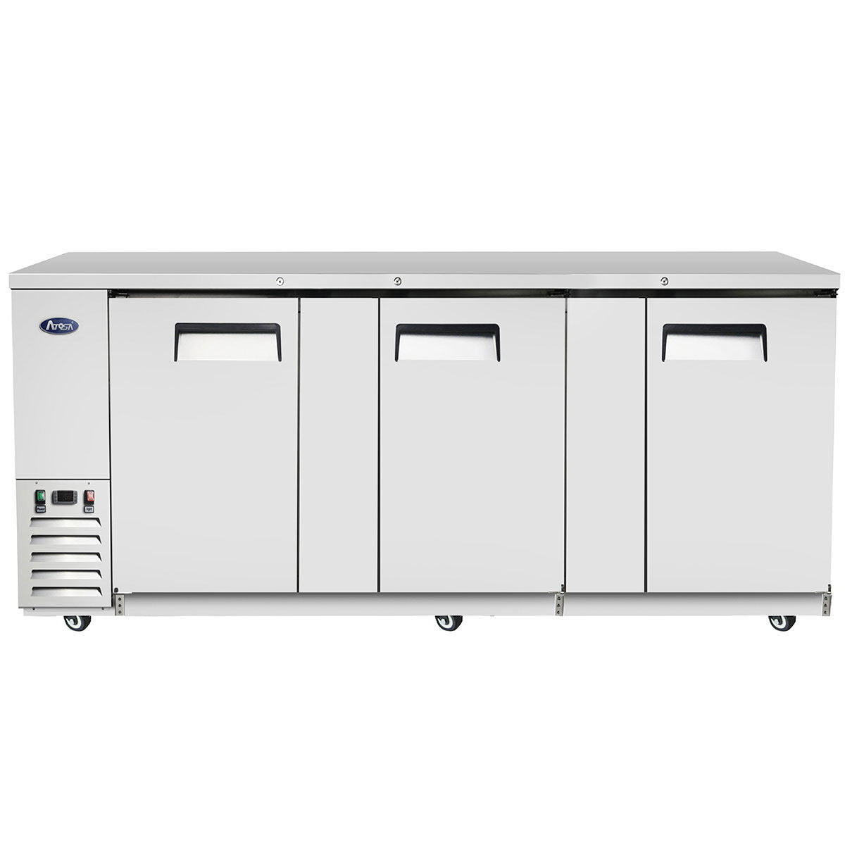 Atosa MBB90GR 89" 3 Door Back Bar Cooler, 30.1 Cu. Ft., Stainless Steel