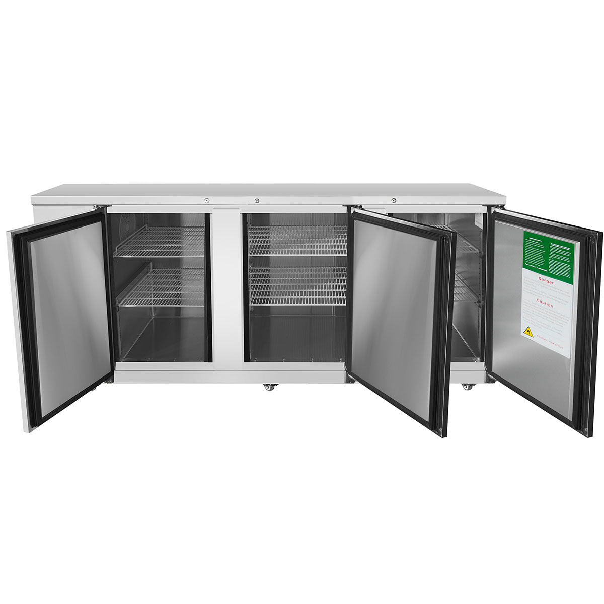 Atosa MBB90GR 89" 3 Door Back Bar Cooler, 30.1 Cu. Ft., Stainless Steel