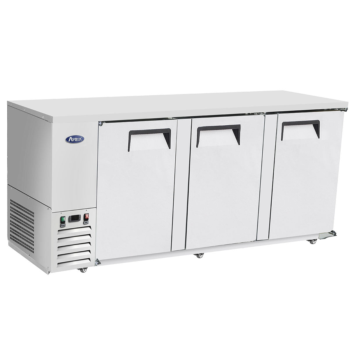 Atosa MBB90GR 89" 3 Door Back Bar Cooler, 30.1 Cu. Ft., Stainless Steel