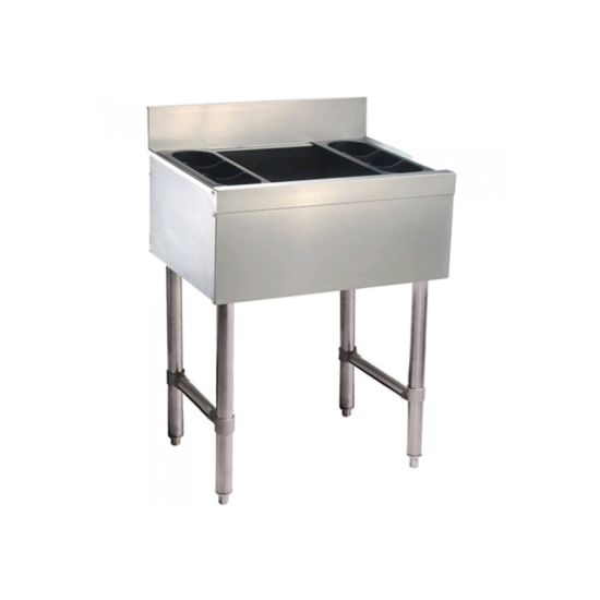 Prepline PIB183012 30" Stainless Steel Underbar Ice Bin with 3" Backsplash, 12" Bowl