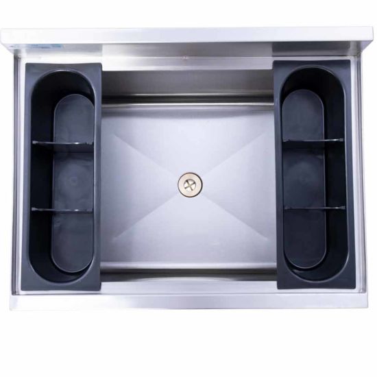 Prepline PIB182412 24" Stainless Steel Underbar Ice bin with 3" Backsplash, 12" Bowl