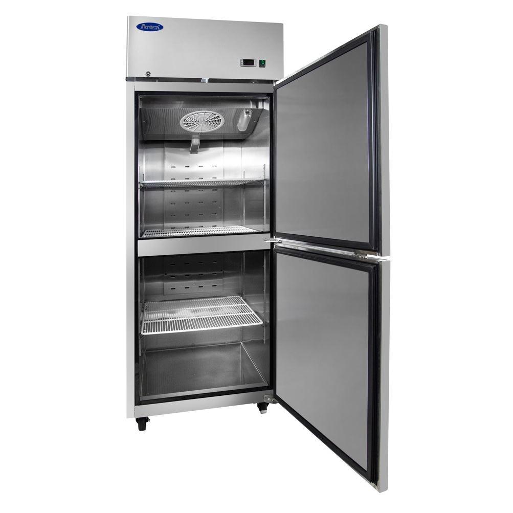 Atosa MBF8007GR Two 1/2 Door 29" Upright Reach-In Freezer Top Mount Series, Right Hinge