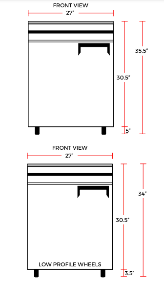 Coldline UC-27F 27" Undercounter Work Top Freezer, 6.3 Cu. Ft.