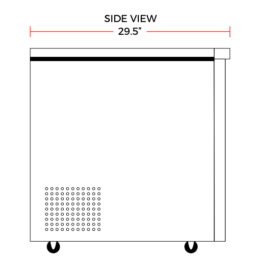 Coldline UC-27F 27" Undercounter Work Top Freezer, 6.3 Cu. Ft.