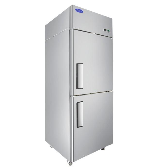 Atosa MBF8010GRL Two Half-Door 29" Upright Reach-In Refrigerator, Top Mount Series, Left Hinge