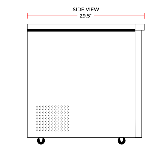 Coldline UC-72R 72" Undercounter Work Top Refrigerator, 15.5 Cu. Ft.