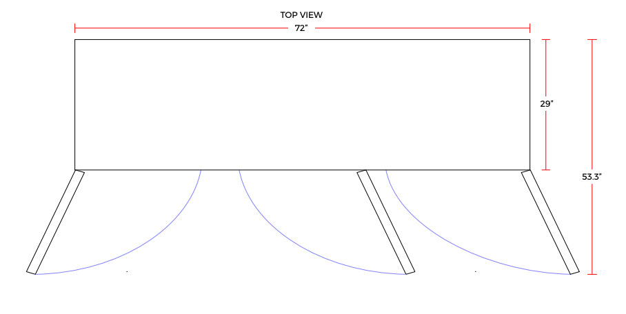 Coldline UC-72R 72" Undercounter Work Top Refrigerator, 15.5 Cu. Ft.