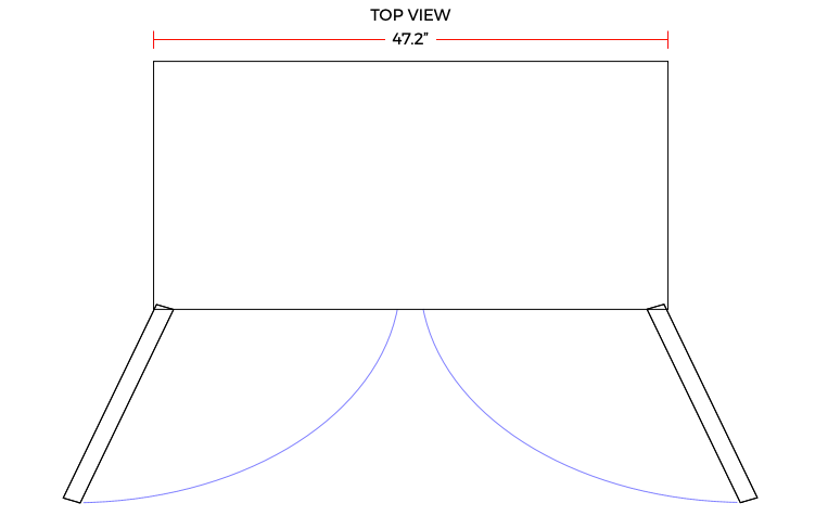 Coldline UC-48R 48" Undercounter Work Top Refrigerator, 12 Cu. Ft