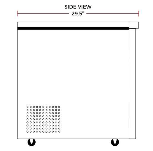 Coldline UC-60R 60" Undercounter Work Top Refrigerator, 15 Cu. Ft.