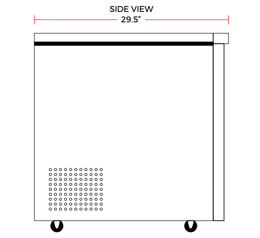 Coldline UC-48F 48" Undercounter Work Top Freezer, 12 Cu. Ft