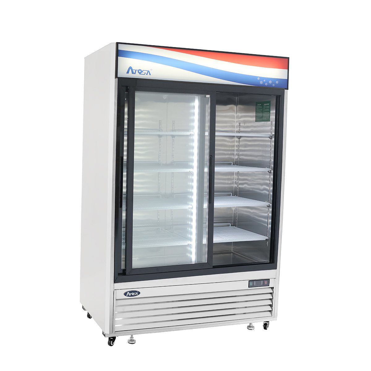 Atosa MCF8709GR Bottom Mount (2) Two Sliding Doors Refrigerator