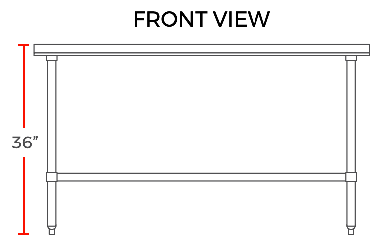 Prepline PWTG-Series Stainless Steel Worktable with Undershelf