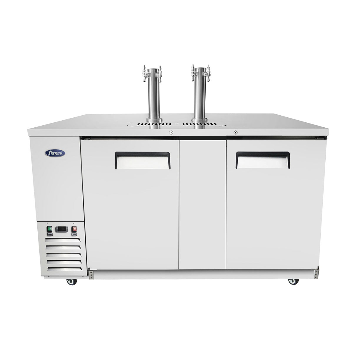 Atosa MKC68GR 68" Double Dual Tap Keg Cooler, Stainless Steel