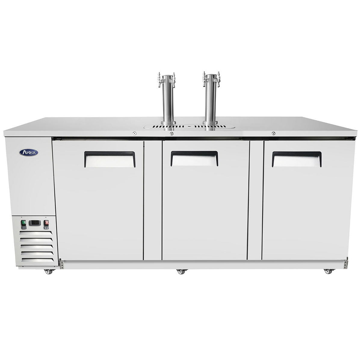 Atosa MKC90GR 90" Double Dual Tap Keg Cooler, Stainless Steel
