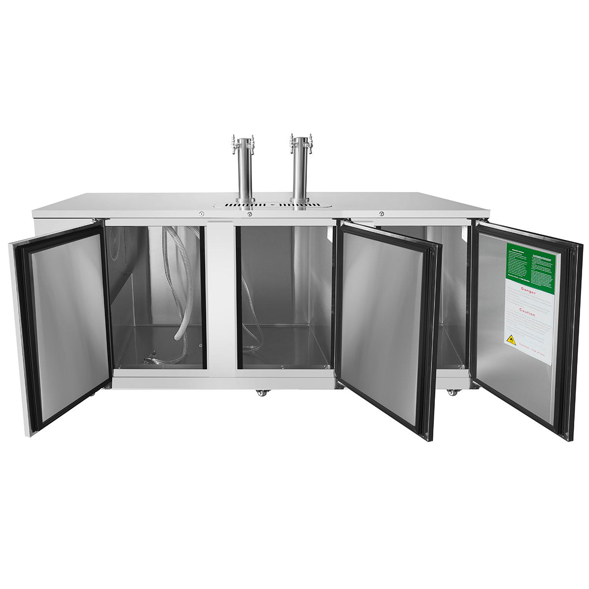 Atosa MKC90GR 90" Double Dual Tap Keg Cooler, Stainless Steel