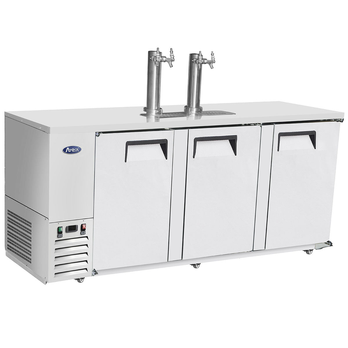 Atosa MKC90GR 90" Double Dual Tap Keg Cooler, Stainless Steel
