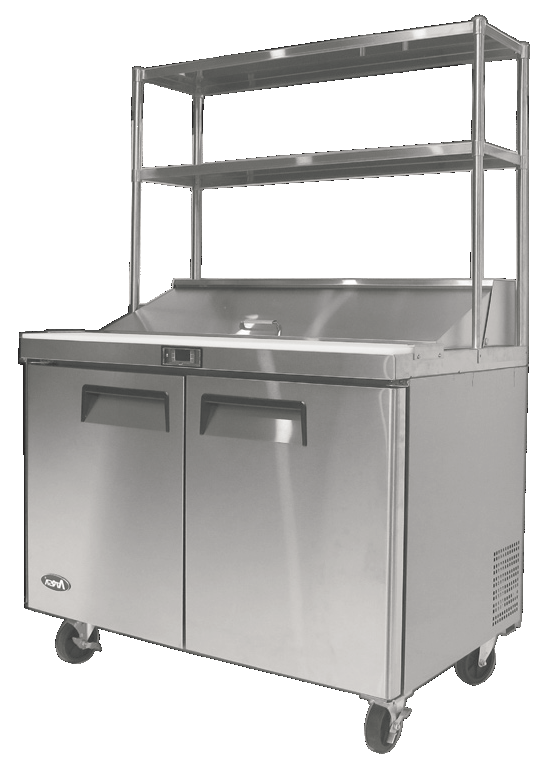 Atosa MROS-4RE 48 Inch Stainless Steel Over Shelf for MSF Series Sandwich Prep Refrigerators