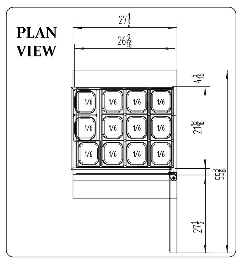 Atosa MSF8305GR 27" Mega Top Sandwich Prep Table, with 12 Stainless Steel Pans