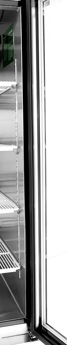Atosa MCF8728GR 81.9" 3 Door Black Exterior Glass Door Freezer Merchandiser, 68 Cu. Ft.