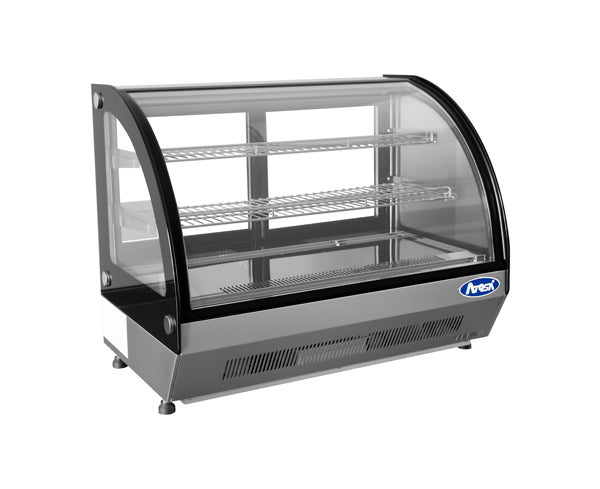 Atosa CRDC-35 27" Countertop Refrigerated Display Merchandiser, Curved, 3.5 Cu Ft