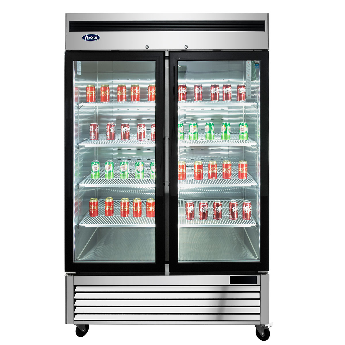 Atosa MCF8703ES 54.4" 2 Door Glass Door Reach-In Freezer, 44.8 Cu. Ft.