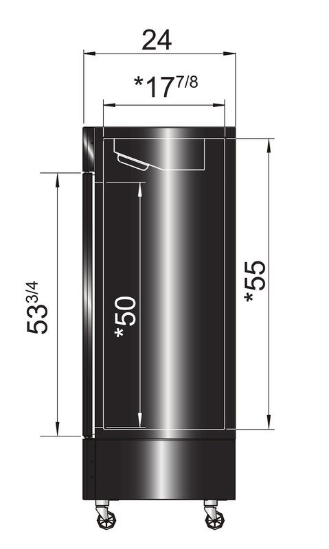 Atosa MCF8725GR 24.2" 1 Door Black Exterior Glass Door Refrigerator Merchandiser, 11.1 Cu. Ft.