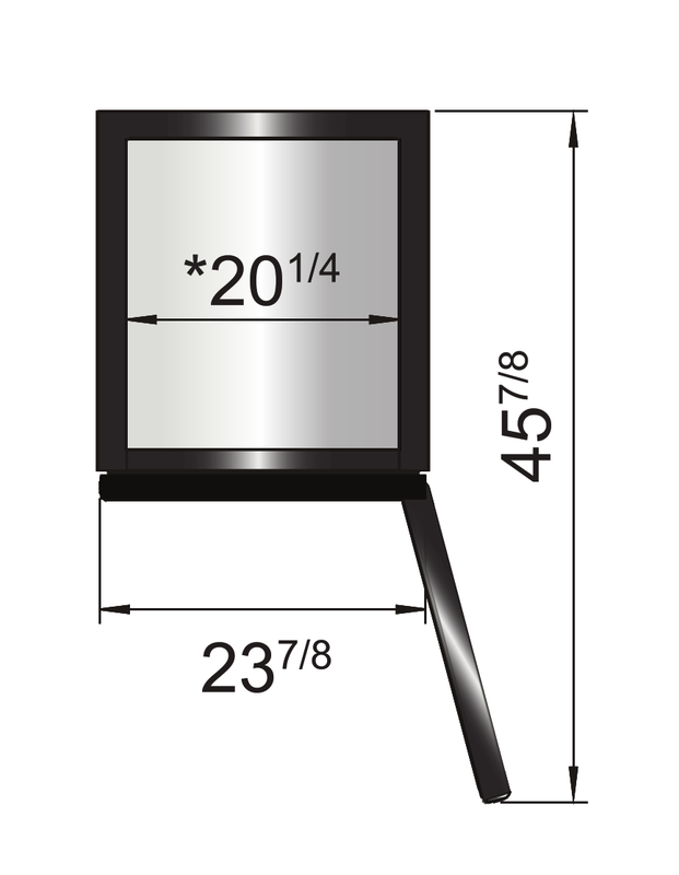 Atosa MCF8725GR 24.2" 1 Door Black Exterior Glass Door Refrigerator Merchandiser, 11.1 Cu. Ft.