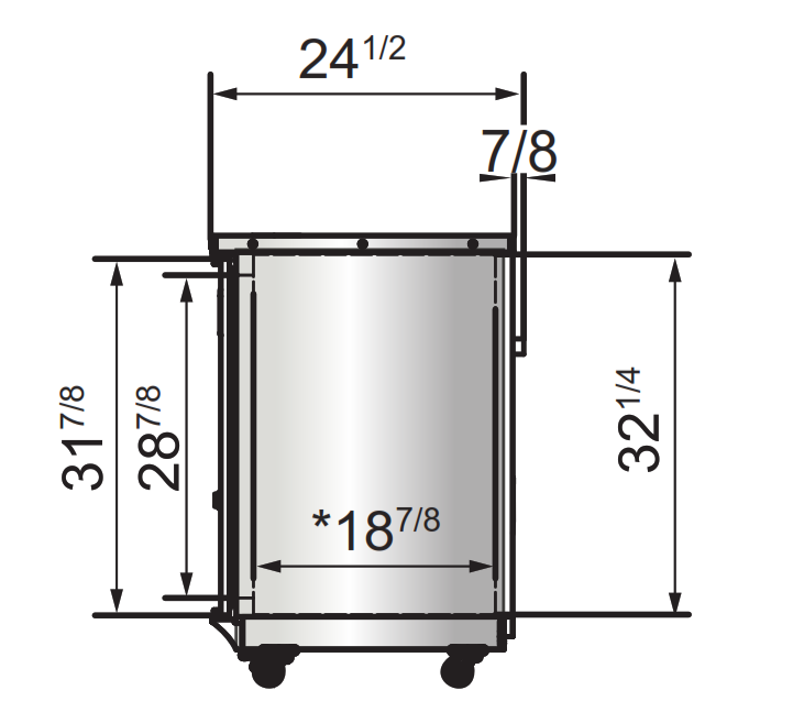 Atosa SBB59GRAUS2 57" 2 Door Shallow Depth Back Bar Cooler, 15 Cu. Ft., Black Exterior