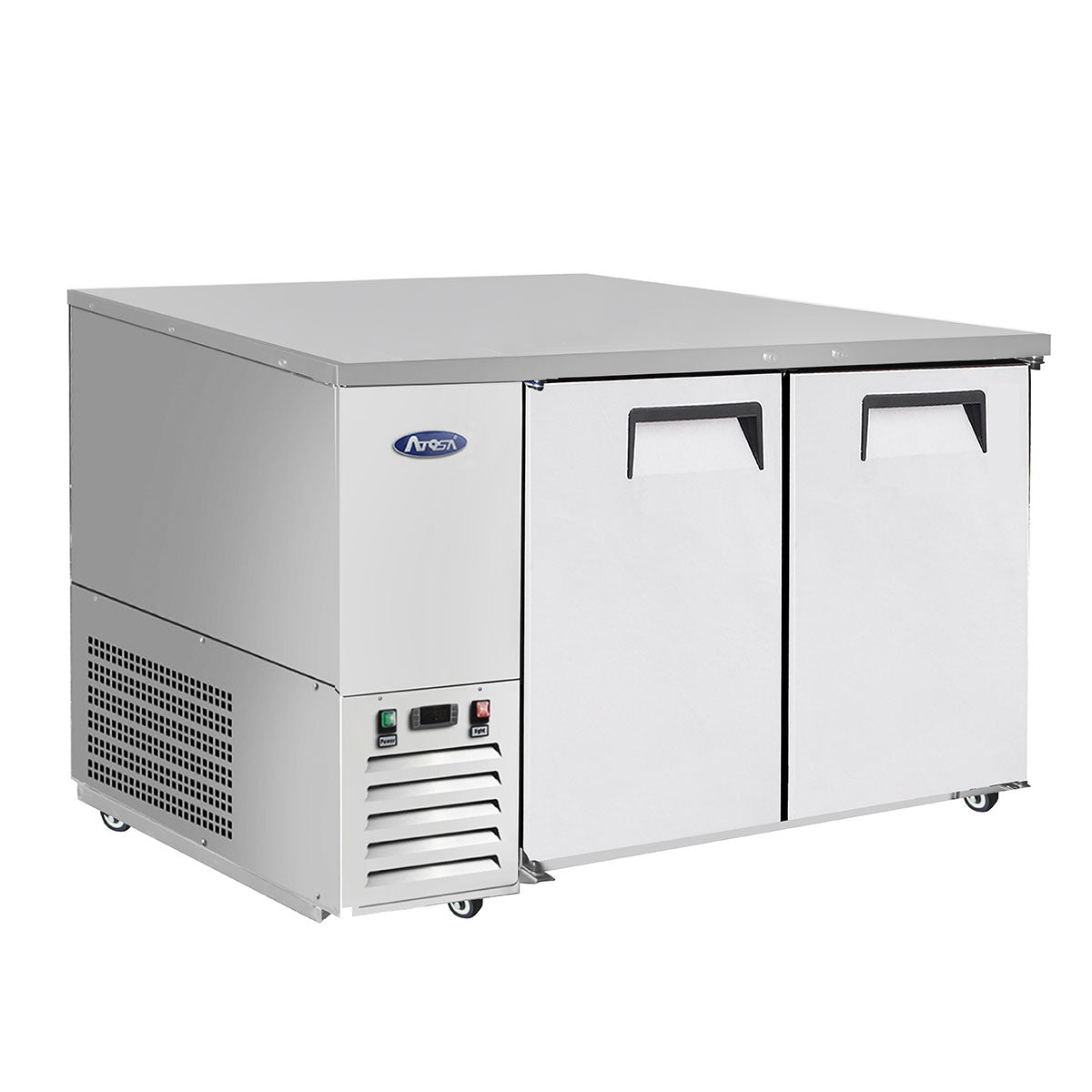 Atosa SBB69GRAUS1 68" 2 Door Shallow Depth Back Bar Cooler, 18.6 Cu. Ft., Stainless Steel Exterior