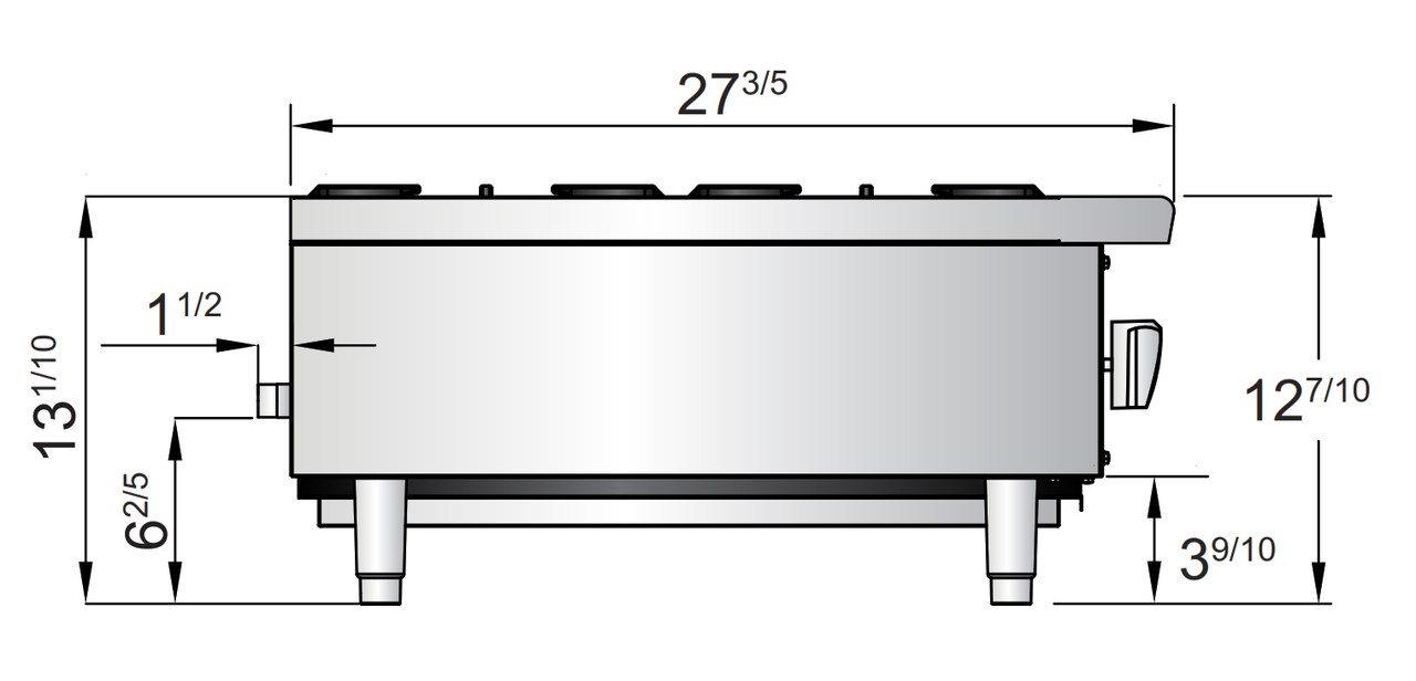Atosa ACHP-2 12" 2 Burner Countertop Hotplate, Total 64,000 B.T.U.