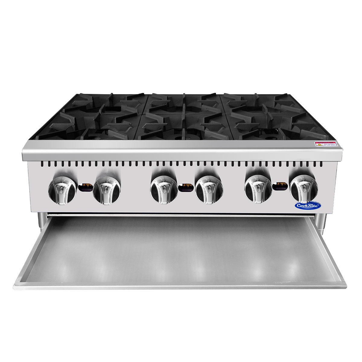 Atosa ACHP-6 36" 6 Burner Countertop Hotplate, Total 192,000 B.T.U.