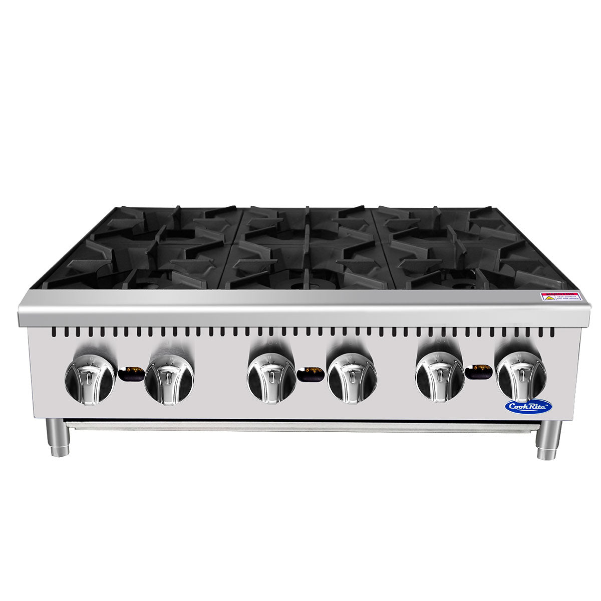 Atosa ACHP-6 36" 6 Burner Countertop Hotplate, Total 192,000 B.T.U.