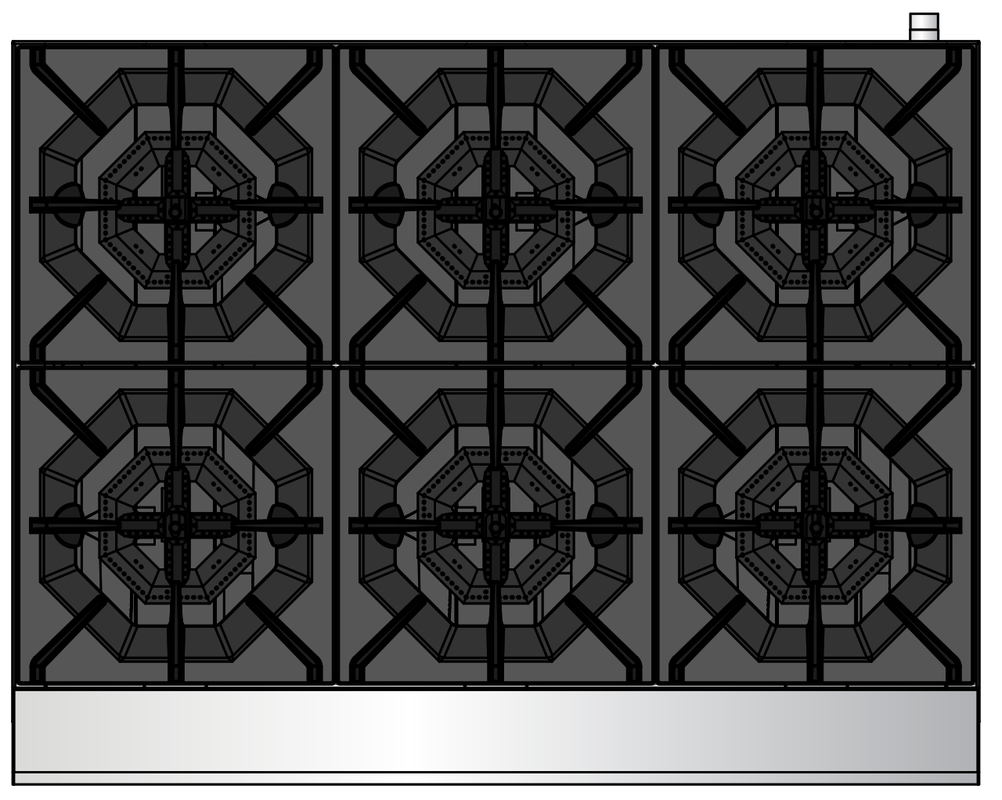 Atosa ACHP-6 36" 6 Burner Countertop Hotplate, Total 192,000 B.T.U.