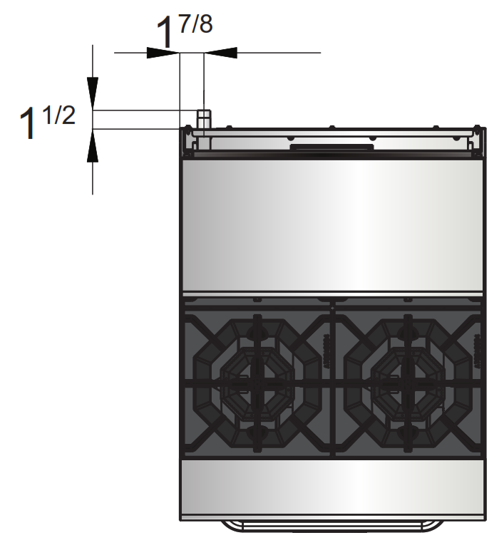 Atosa AGR-4B 24" 4 Burner Gas Range, 1 20" Oven, 2 Oven Racks, Castors Included